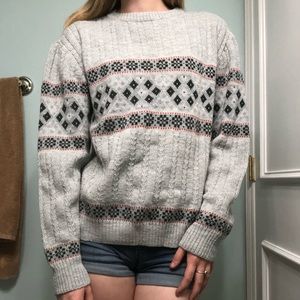 Gray patterned winter sweater